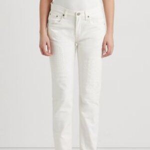 Lauren Ralph Lauren Womens Eyelet-Patchwork Relax White Wash 6/10/18